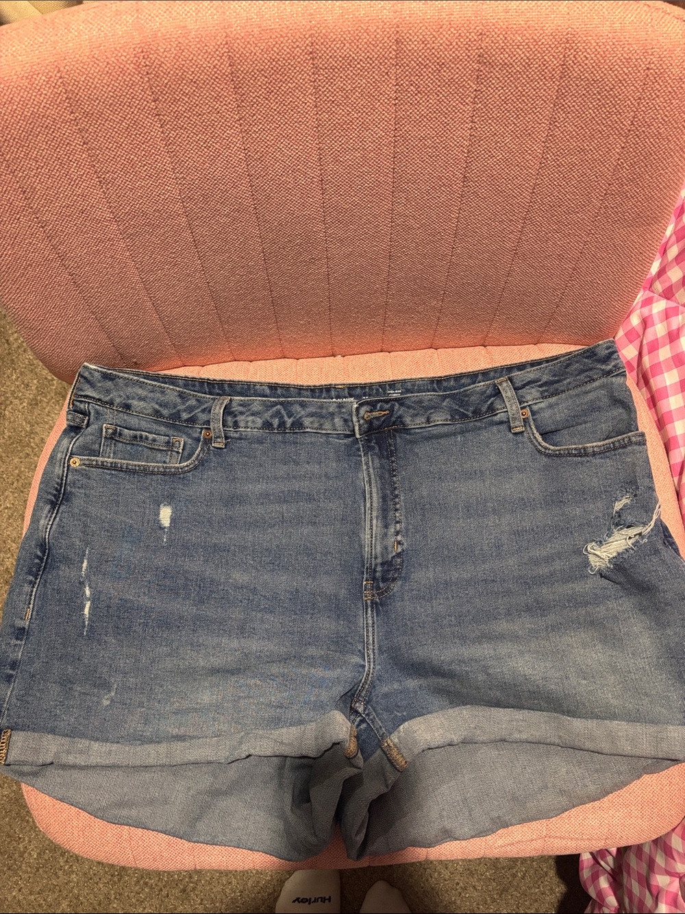 Old Navy Distressed Blue Denim Cuffed Women’s Shorts